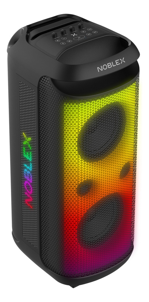 Torre De Sonido Noblex Mnx1800 9800w Karaoke Doble Woofer Negro