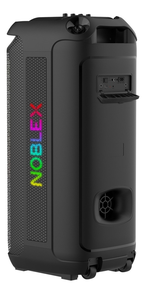 Torre De Sonido Noblex Mnx1800 9800w Karaoke Doble Woofer Negro