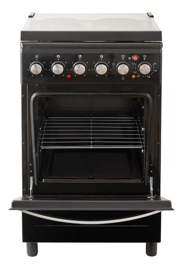 Cocina Eléctrica Kanji Kjh-ekb001v 50cm 4 Anafes Grill Negro - Negro