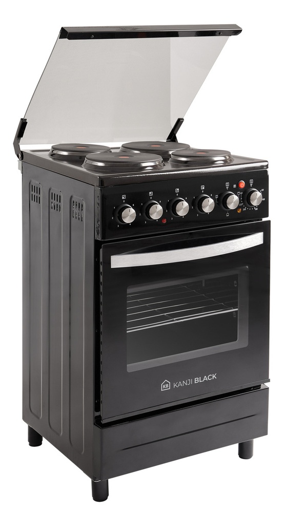 Cocina Eléctrica Kanji Kjh-ekb001v 50cm 4 Anafes Grill Negro - Negro