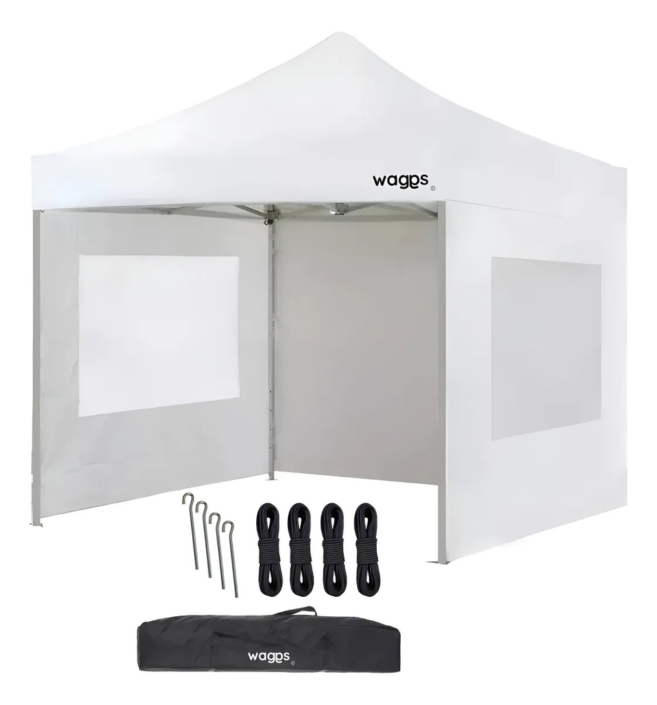 Gazebo Plegable Waggs Gzbo01 3x3mts Autoarmable Impermeable - Blanco