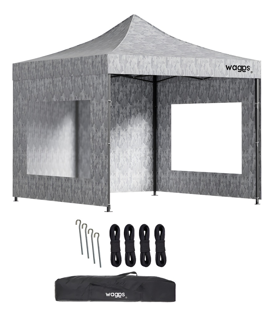 Gazebo Waggs Plegable 3x3mts Impermeable Camuflado Gris - Gris