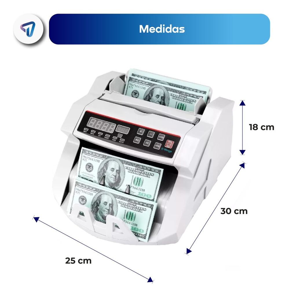 Contadora De Billetes Waggs Dbc-001 Detector Billete Falso