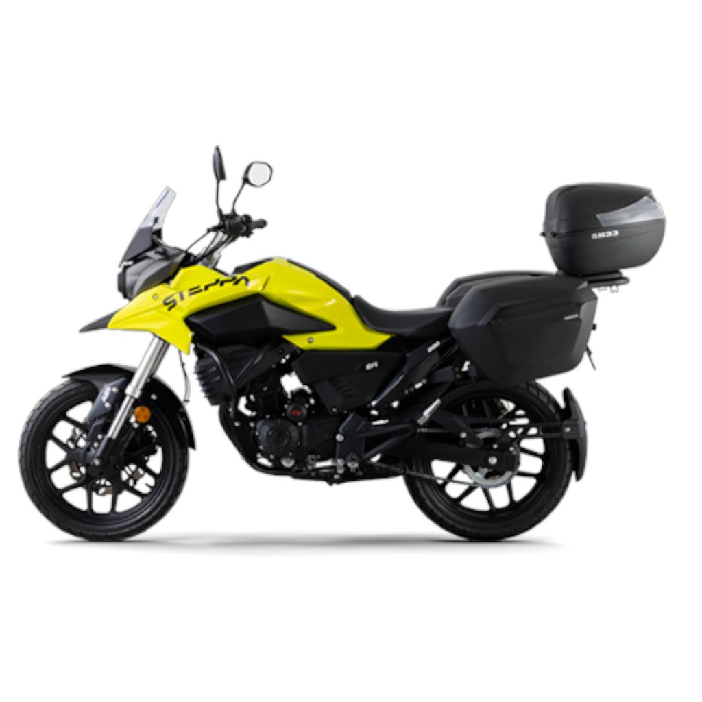 MOTO SIAM ADVENTURE STEPPA 200 AMARILLA 3 BAULES