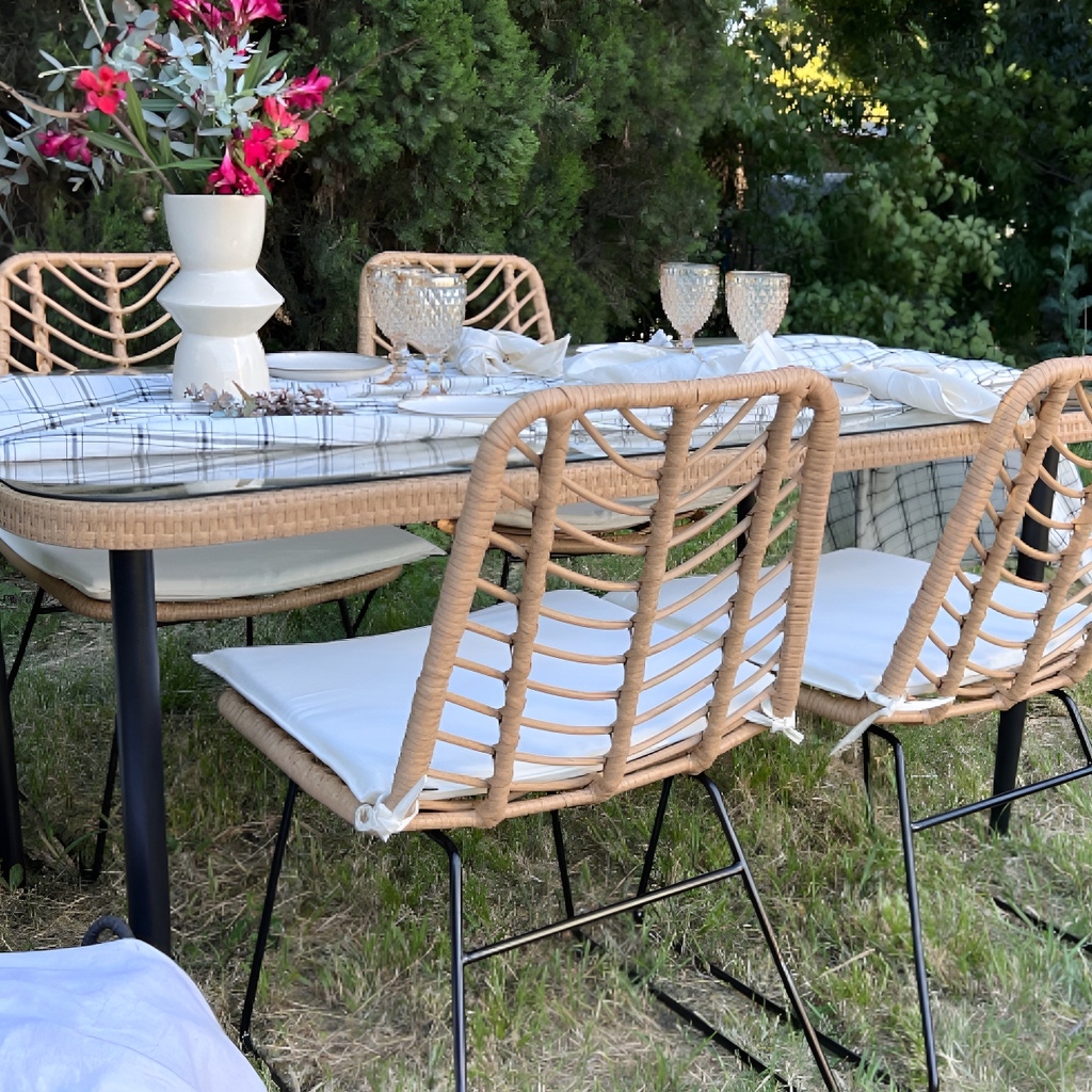 Silla Panuta X4 Tribeca Xds109/be Ratan Sintetico Natural - Natural