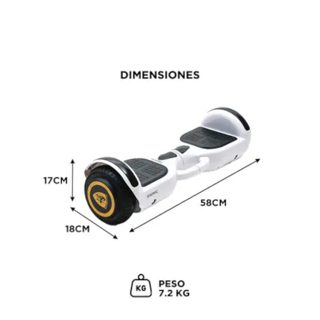 SKATE HOVERBOARD 6.5 HL08 HOVER1BL BLUETOOTH BLANCO