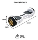 Skate Eléctrico Hoverboard Gadnic Hover1bl Bluetooth Blanco - Blanco