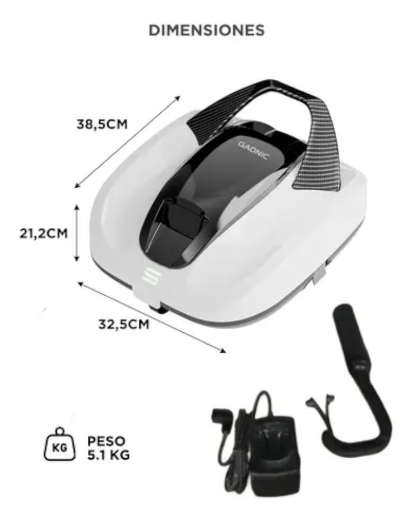 Robot Limpia Piletas Gadnic Inalámbrico Automático Ropbil01 - Blanco