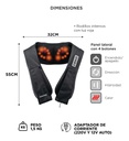 Masajeador Cervical Y Lumbar Gadnic 8 Rodillos Bidireccional - Negro