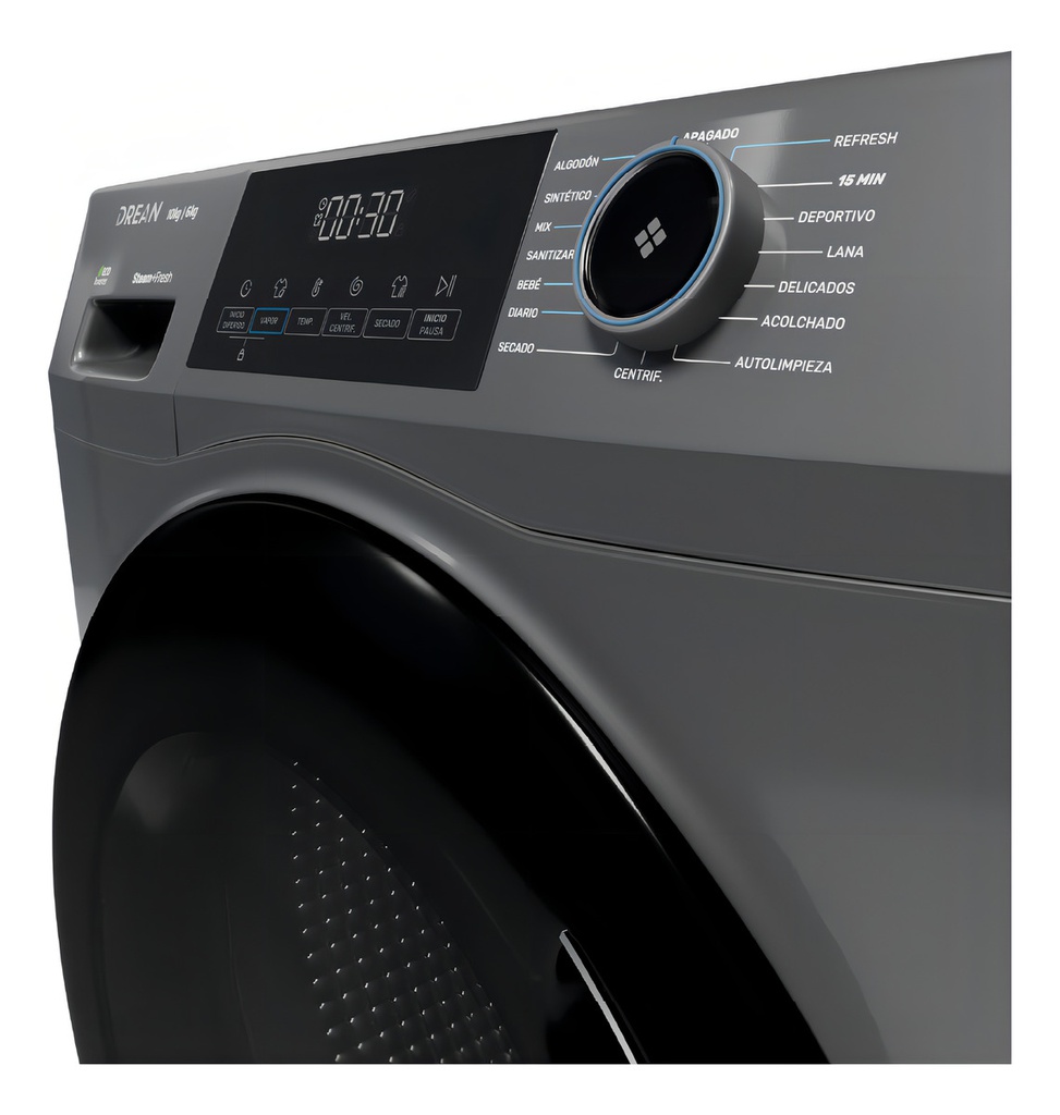 Lavasecarropas Ecoinverter 10 Kg Gris Drean Lscdr1006sg0 Gris