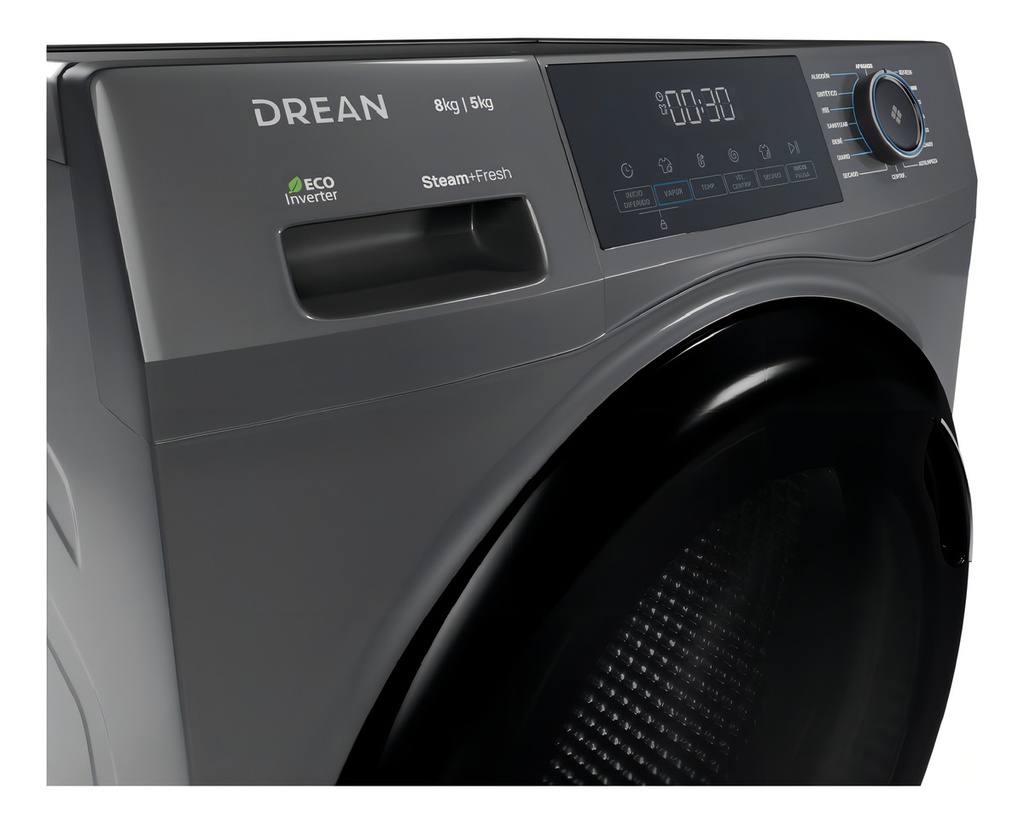 Lavasecarropas Ecoinverter 8 Kg Gris Drean Lscdr0805sg0 Gris