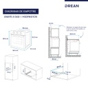 HORNO A GAS DREAN HGDR601CN 60 CM INOX NEGRO