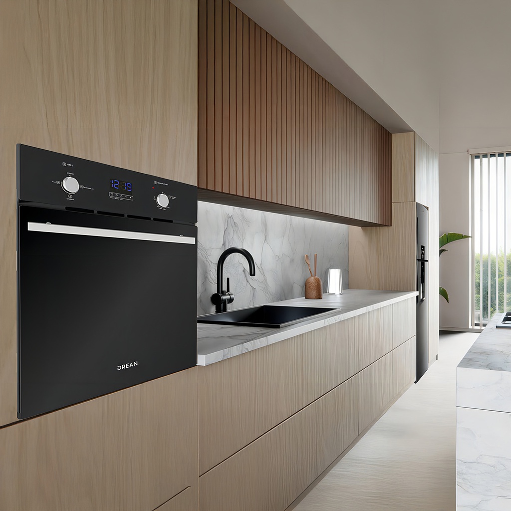 Horno A Gas Drean Hgdr601cn Empotrable 60cm Digital Negro Negro