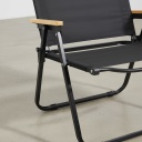 Sillon Kermit Jll-0822 Plegable Acero Negro Lisa Negro