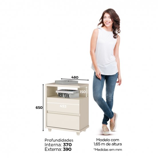 MESA DE LUZ HENN CAMPECHE D07-139 2 CAJONES CASTAÑO