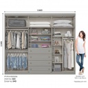 ROPERO HENN AMERICANO D205-05 6 PUERTAS GRIS