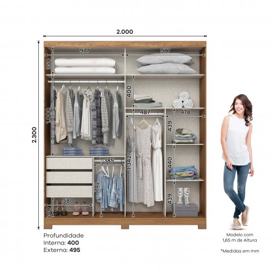 ROPERO HENN VERG D239-127 2 PUERTAS NATURAL/OFF WHITE