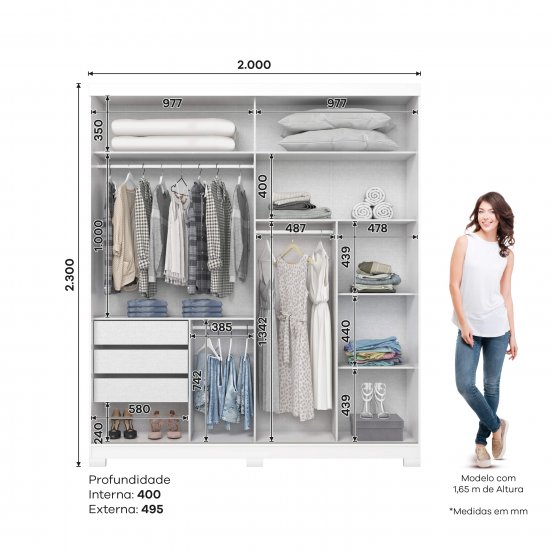 ROPERO HENN VERG D239-66 2 PUERTAS BLANCO