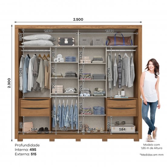 ROPERO HENN MEDELIN D326-127 2 PUERTAS CORREDIZAS NATURAL OFF WHITE