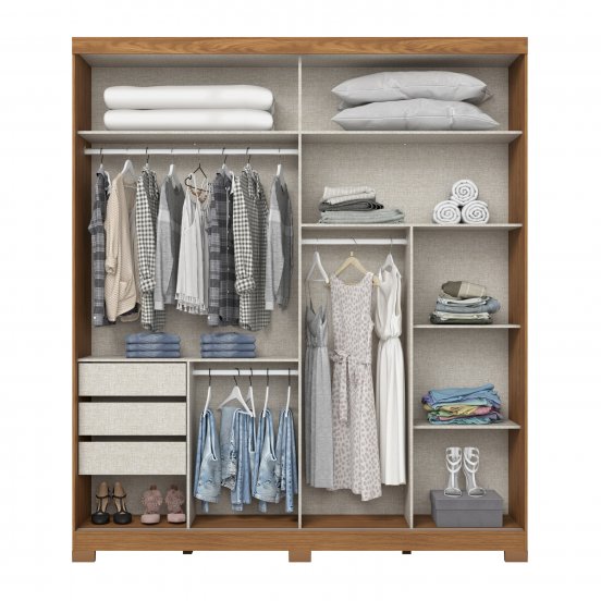 ROPERO HENN TALLES D335-215 2 PUERTAS NATURAL NEGRO