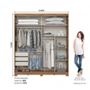 ROPERO HENN TALLES D335-215 2 PUERTAS NATURAL NEGRO