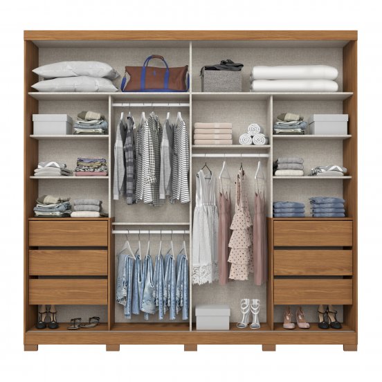 ROPERO HENN CAYMAN D337-127 2 PUERTAS NATURAL OFF WHITE