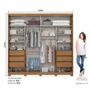 ROPERO HENN CAYMAN D337-127 2 PUERTAS NATURAL OFF WHITE