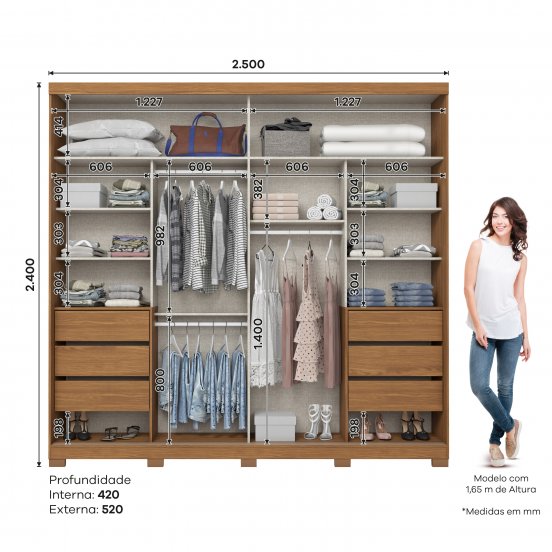 ROPERO HENN CAYMAN D337-128 2 PUERTAS NATURAL