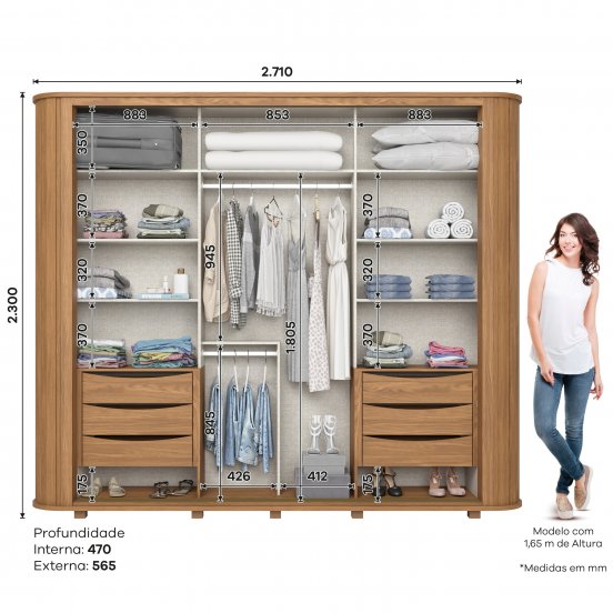 ROPERO HENN MOZZATE D340-202 2 PUERTAS OFF NAT OFF WHITE NEGRO