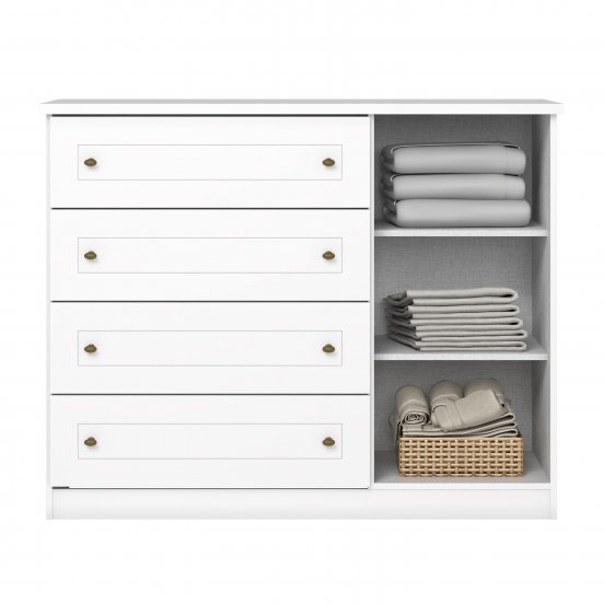 COMODA HENN AMERICANO D715-05 1 PUERTA 4 CAJONES BLANCO