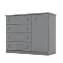 COMODA HENN AMERICANA D715-131 1 PUERTA 4 CAJONES GRIS