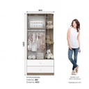 ROPERO HENN LABIRINTO I117-18 2 PUERTAS RUSTICO BLANCO