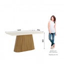 MESA HENN OLIVIA SC116-127 1.60 C/VIDRIO NATURAL/OFF WHITE