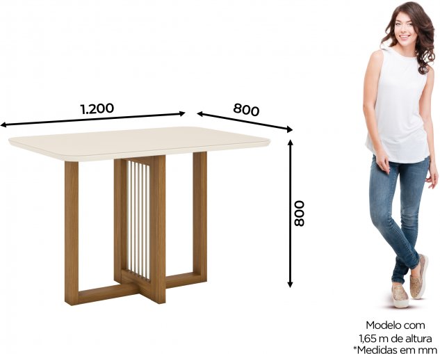 MESA HENN NATALI SC73-127 1.20 C/VIDRIO NATURE/OFF WHITE