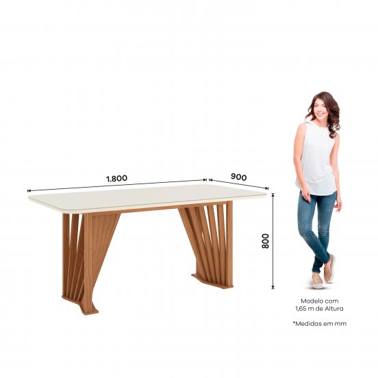 MESA HENN ADRIANA SC82-127 1.80 C/VIDRIO