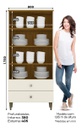 Cristalera Henn Liz C230-129 2 Puertas Off White/nature Off White Con Nature