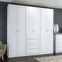 Ropero Henn Americano D205-05 6 Puertas Blanco Blanco Hp