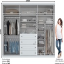 Ropero Henn Americano D205-05 6 Puertas Blanco Blanco Hp