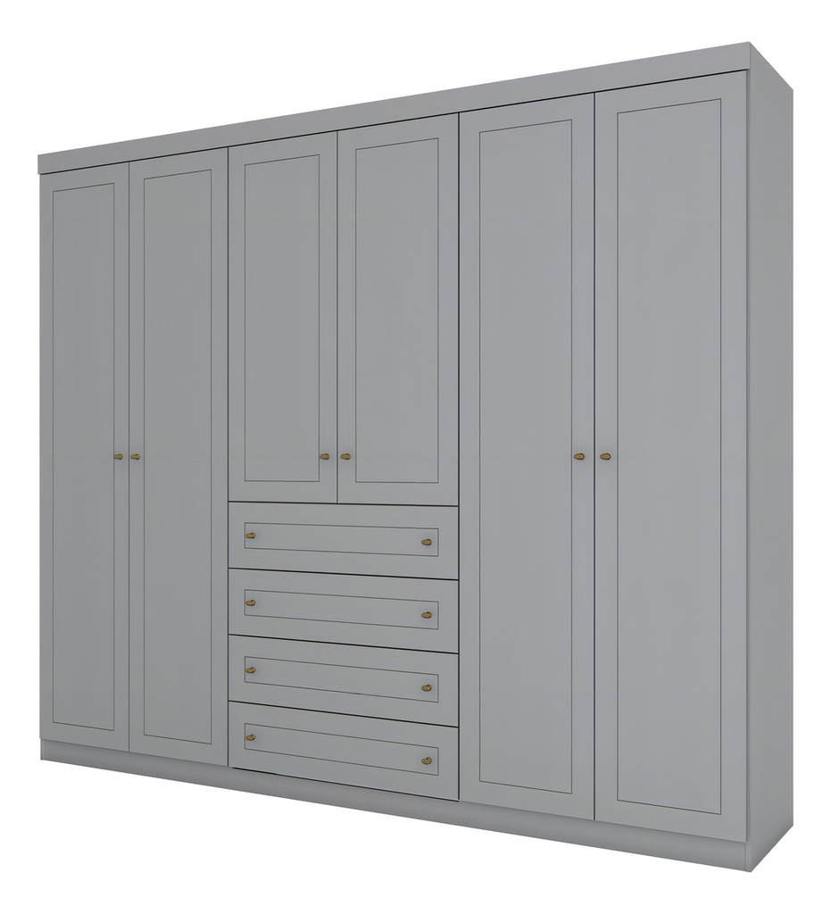 Ropero Henn Americano D205-131 6 Puertas Gris Gris