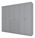 Ropero Henn Americano D205-131 6 Puertas Gris Gris