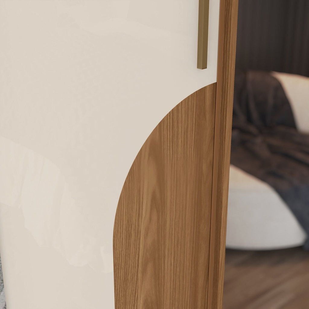 Ropero Henn Talles D335-127 2 Puertas Natural Off White Beige