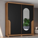 Ropero Henn Talles D335-215 2 Puertas Natural Negro Negro