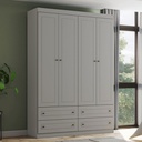 Ropero Henn Americano I113-131 4 Puertas Blanco Gris