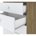 Comoda Henn Labirinto I714-18 4 Cajones Rustico Blanco Marrón