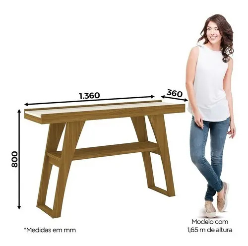 Mesa Recibidor Menphis S350-127 Nature/off White Armarios Para Lavandería Nature Con Off White