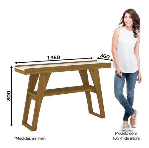 Mesa Recibidor Menphis S350-127 Nature/off White Armarios Para Lavandería Nature Con Off White