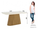 Mesa Henn Olivia Sc116-127 1.60 C/vidrio Natural/off White Beige Natural