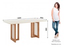 Mesa Henn Yara Sc81-127 1.80 C/vidrio Nature/off White Beige Natural
