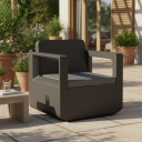 Juego De Muebles 2 Sillas Mesa Simil Ratan Shaf Grafito Grafito