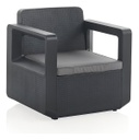 Juego De Muebles 2 Sillas Mesa Simil Ratan Shaf Grafito Grafito